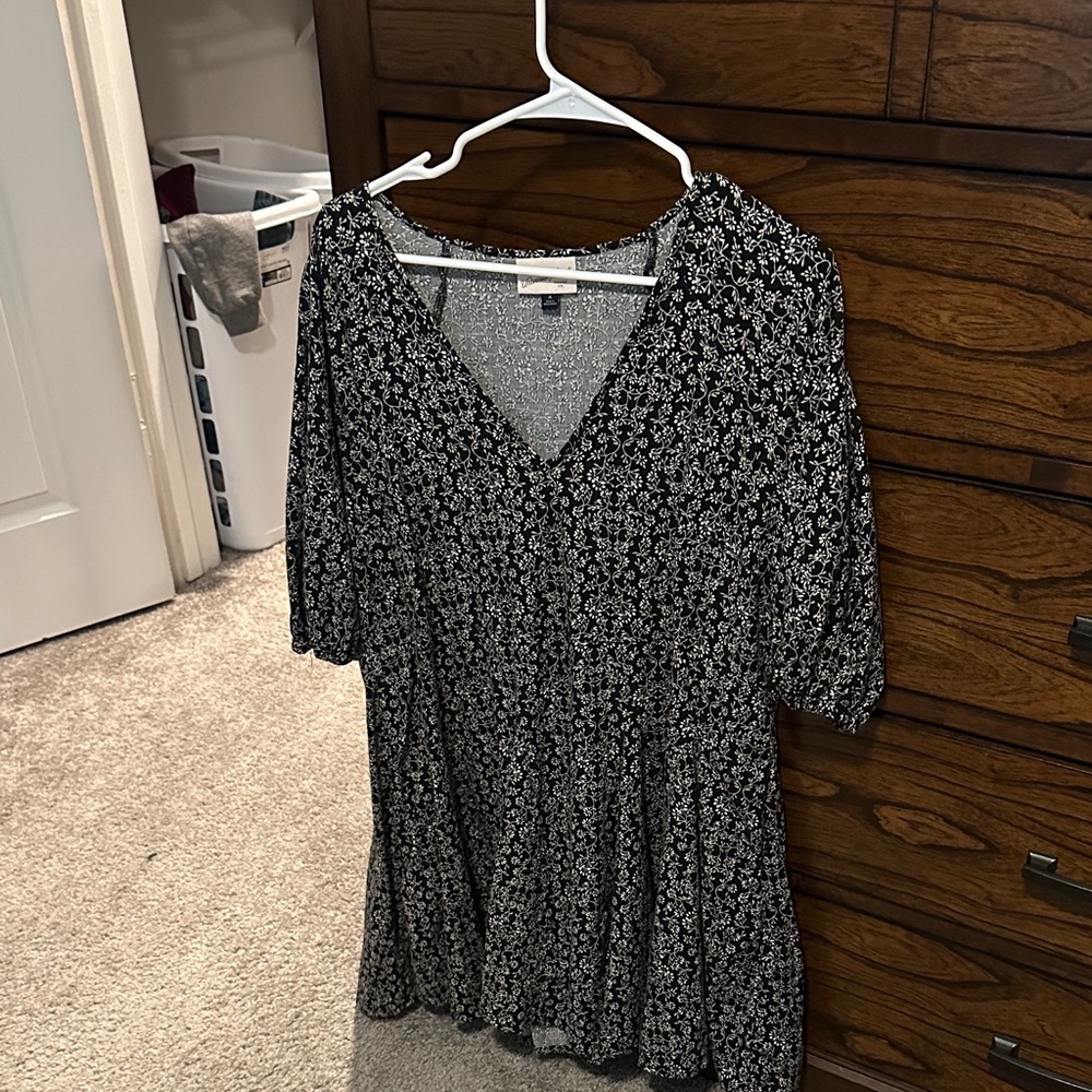 Universal Thread Black and White Patterned Dress